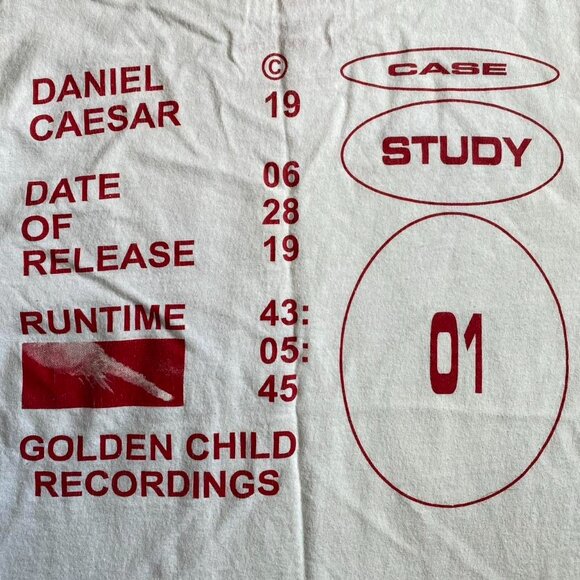 Official Daniel Ceasar Merch Case Study 01 North American Tour White Tee Sz S - Picture 3 of 3